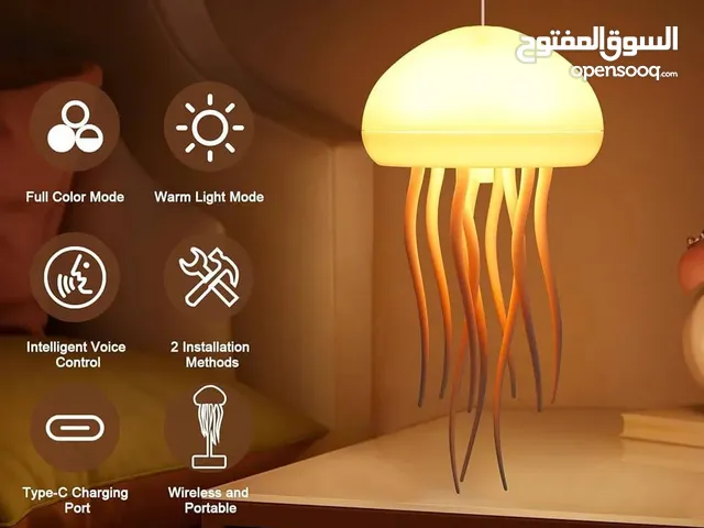 تيبل لامب جيلي ليد قنديل البحر  مصباح LED على شكل قنديل البحر الراقص إضاءة ليلية هادئة وملونة ت
