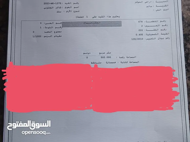 ارض سكني للبيع