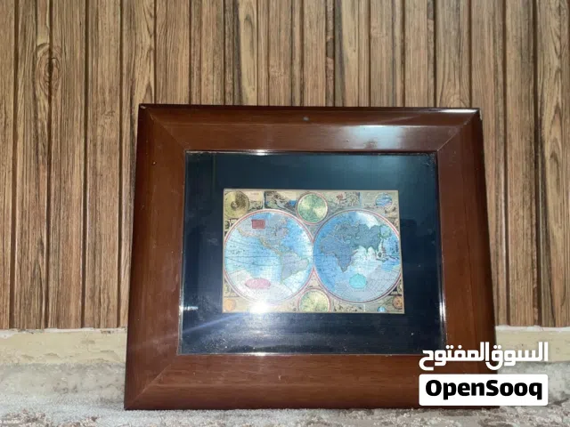 لوحه فنيه خريطه عالم مزدوجه للبيع