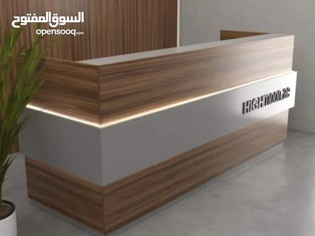 كاونتر استقبال مودرن متاح جميع الالوان والمقاسات بخامات عالية الجودة