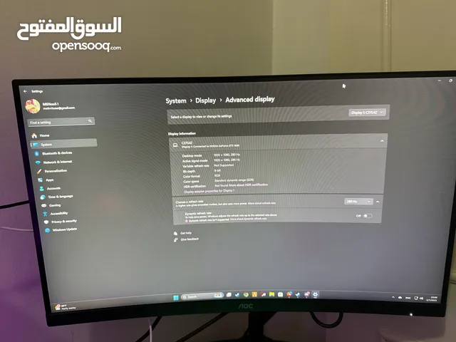 للبيع شاشه aoc 27 280 hz