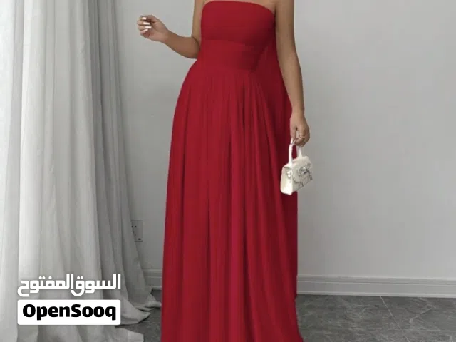 فستان شي ان احمر جديد