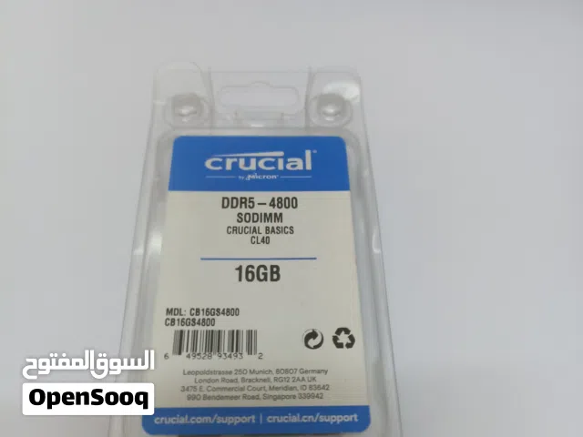 ram laptop ddr5 16gb 4800hz, crucial laptop ram 16gb ddr5 4800hz,رام لابتوب 16جب