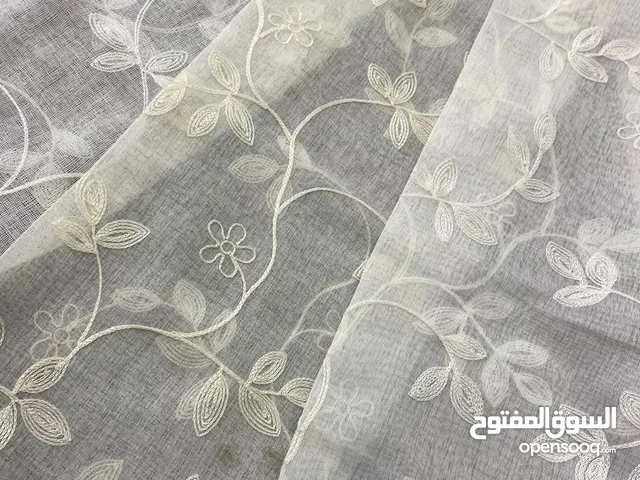 ستائر وبرادي لينن مطرز تركي تفصيل كامل حسب الطلب