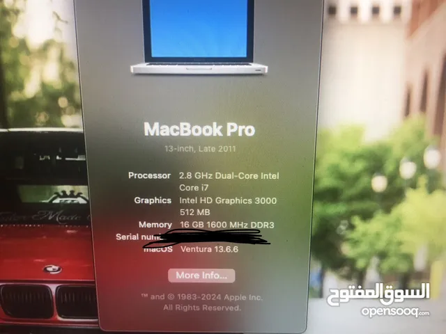 Mac book pro 2011 نازل عليه اخر تحديث