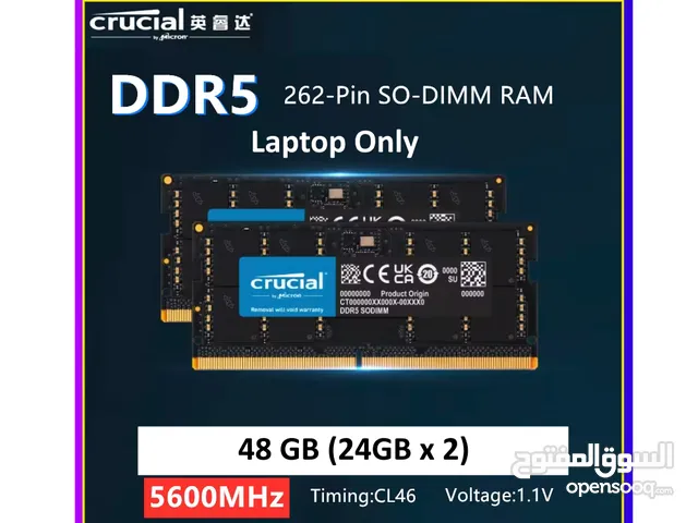 Crucial 48GB (24GB x 2) DDR5 5600MHz Laptop RAM