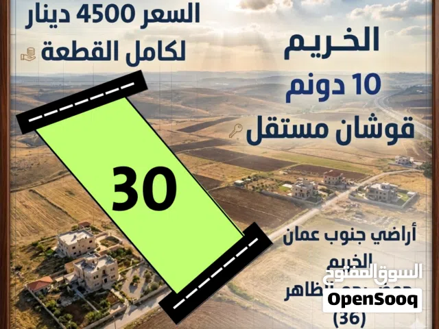 Farm Land for Sale in Amman Airport Road - Manaseer Gs