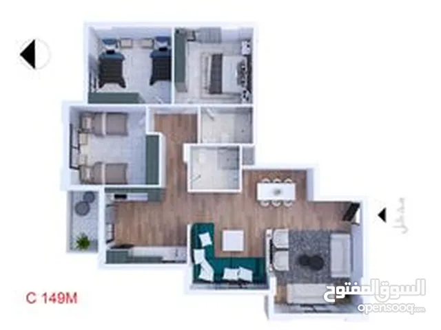150 m2 3 Bedrooms Apartments for Sale in Ramallah and Al-Bireh Al Baloue