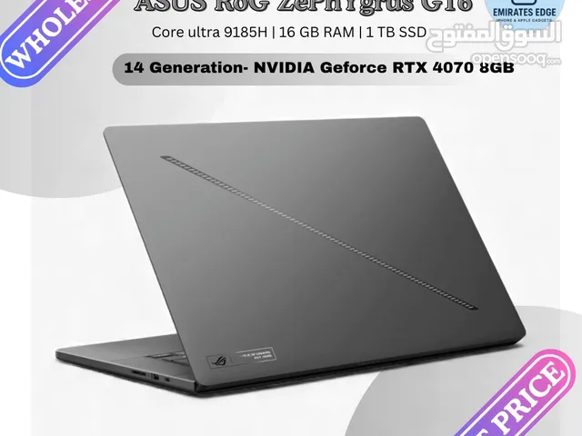 ASUS ROG Zephyrus G16 RTX 4070 Core Ultra 9 Gaming Laptop UAE