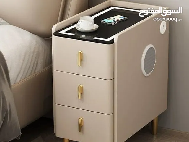 Smart Nightstand with Wireless Charging, Bluetooth Speaker & Storage Drawers