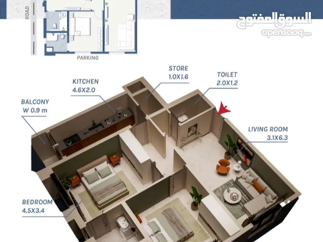 92 m2 2 Bedrooms Apartments for Sale in Muscat Ghala