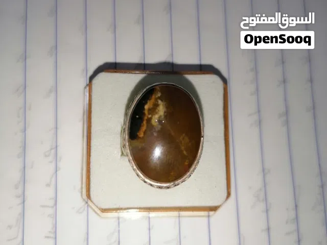 محبس عقيق طحلبي 925