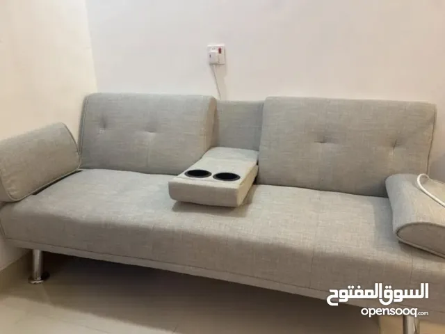 كنبة قماش 3 مقاعد مع حاملي أكواب