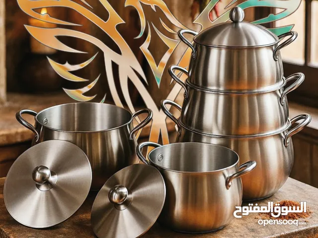 طقم قدور المنيوم كروي 5قطع جافي الأصلي  نقاوه 99.7 صحي 100%100 متوفر الان لدى العنقاء