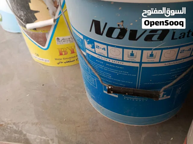 اربع اسطوله صبغ ومعجون للبيع سعر سطل واحد 35الف مكاني التنومه