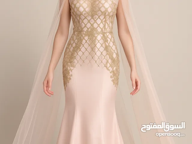 Party Gown Blush Pink Mermaid Dress  Evening Dress فستان وردي بقصّة حورية البحر فستان مناسبات