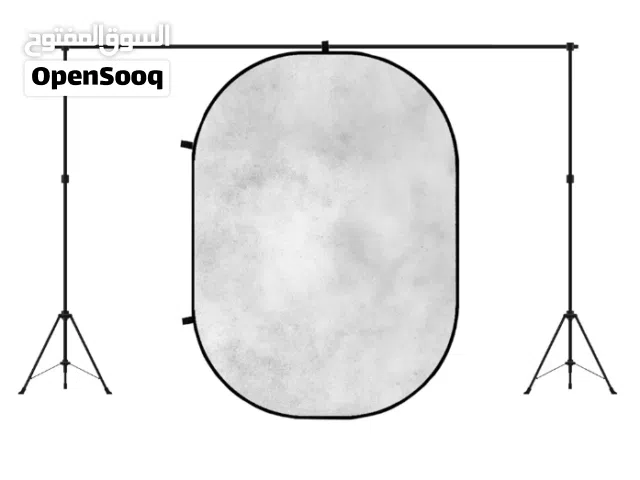 خلفية تصوير وجهان لون رمادي فاتح والاخر وردي قابلة للطي مع استاند جودة عالية وحقيبة توصيل 5 الف