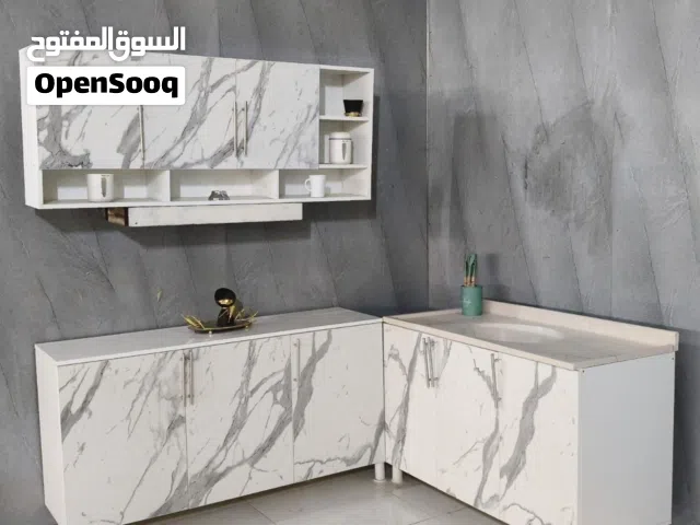 كاونتر قياس متر ونص ارضي وملحق مع سنگ مرمر الكاونتر خشب mdf تركي صناعه درجه اولى