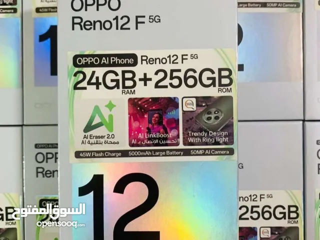 جهاز مستعمل ايام oppo Reno 12F 5G رام 24 جيجا 256 مكفول بالشركة أغراضة والكرتونه الأصلية متوفر توصيل