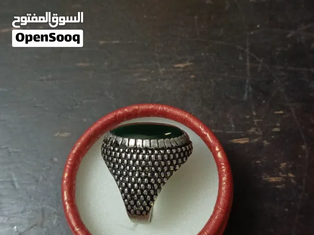 خاتم فضة حجر يمني اصلي