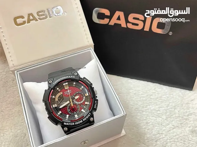 ساعه كاسيو يابانيه عقارب لون مينا احمر مناسبه للرياضه و الطلعات مع العائله بسعر السوق