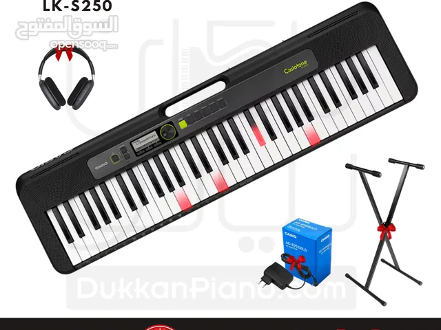 اورغ كاسيو Casio LK-S250 مكفول 4 سنوات من دكان بيانو مع المحول الاصلي وستاند وهيدفون
