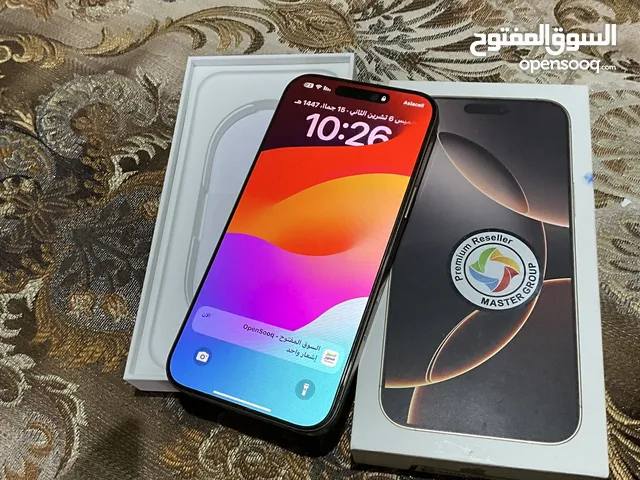 ايفون 16 برو ماكس ذهبي ماستر نضافه 100 بطاريه 99