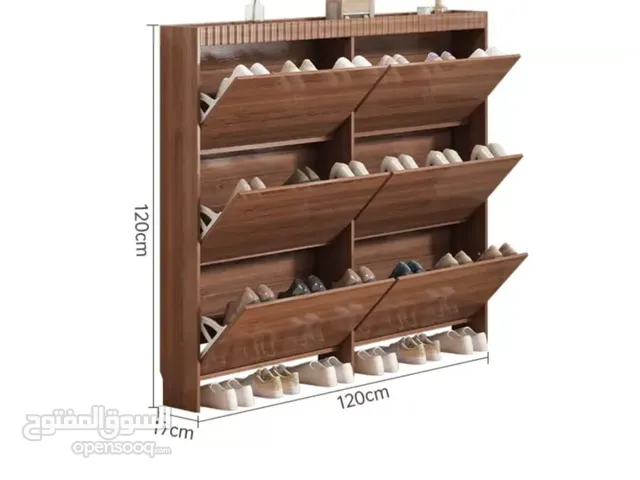 خزانة أحذية خشبية عريضة بدفات قلابة تفتح للاعلى لاستغلال المساحة    المقاس : 120 * 120*17 سم
