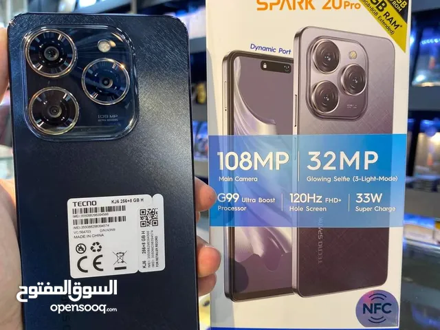 مشغل ايام Spark 20 pro  رام 16 جيجا 256 مكفول بالشركة أغراضة الأصلية متوفر توصيل