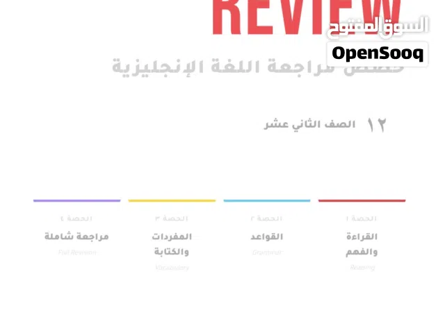 حصص مراجعة لاختبار اللغة الإنجليزية للصف الثاني عشر (إناث فقط)