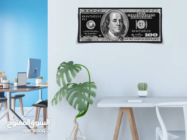 BLACK AND WHITE US DOLAR. SPECIAL DESIGN. FOR HOME AND OFFICE. (Size: 26 x 62 cm)