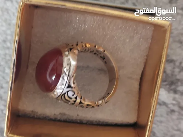 خاتم فضة فص يمني كبدي اصلي