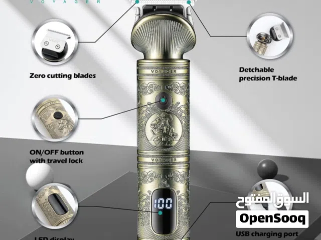 ماكينة حلاقة للرجال في جي ار في-962 احترافية شاشة رقمية شفرات كابل شحن USB؛ 0ملم مدة تشغيل 200دقيقة