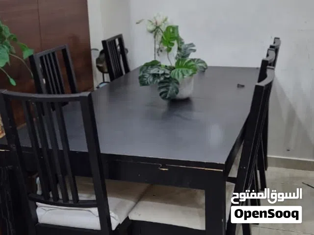 طاولة سفرة ايكيا وكراسي عدد 6