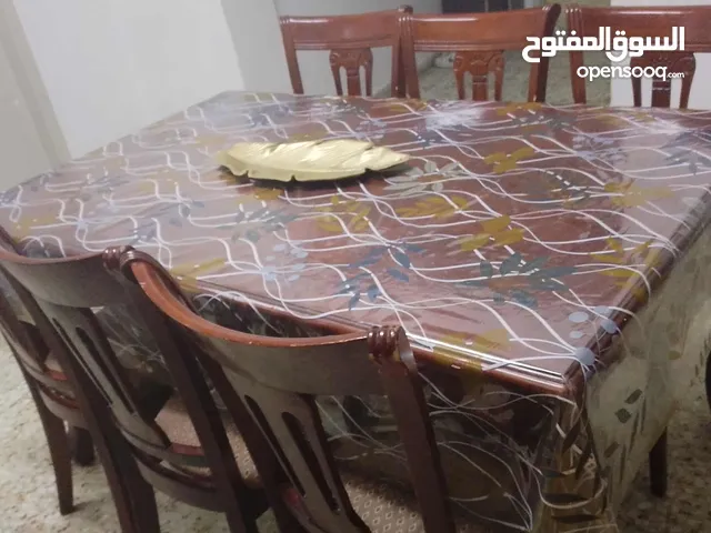 طاوله سفره خشب زان مع 6 مقاعد