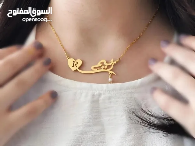 سلاسل عنق بالاسم مطلي بالذهب تصميم الاسم حسب الطلب