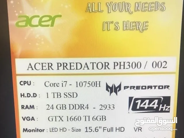 لابتوب گيمنك مستعمل Acer predator helios ph300 144hz
