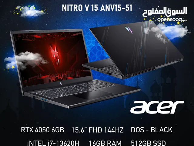 Acer Nitro V 15 RTX 4050 , i7 13620H , 144Hz FHD , 512GB SSD - لابتوب جيمينج من ايسر !