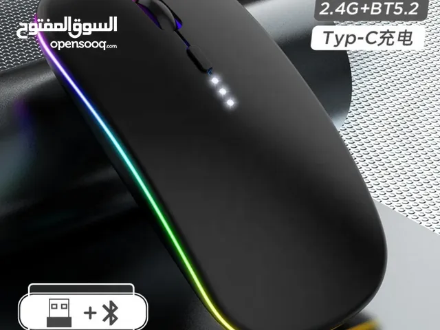 ماوس لاسلكي ذكي بإضاءة RGB – ثنائي الوضع (USB + Bluetooth ) يعمل مع جميع أنظمة التشغيل