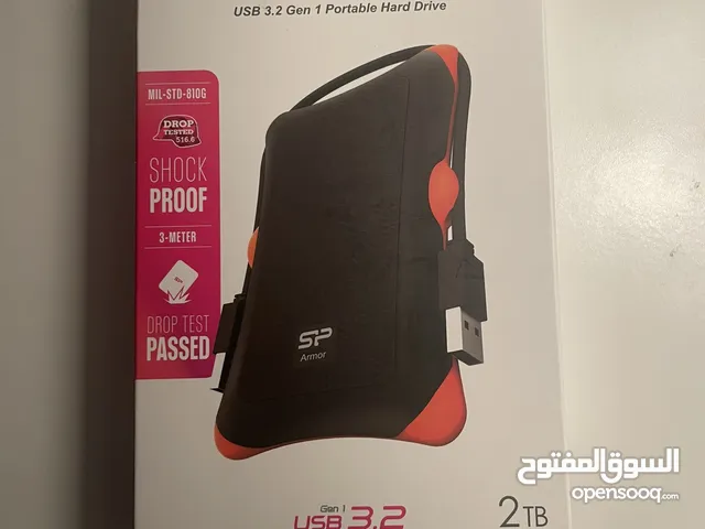 اكستيرنال هارد درايف 2TB قابل للوقوع ثلاثة متر و يخزن اي شيء  بزبط بال(PlayStation 4&5Xboxpclaptops)