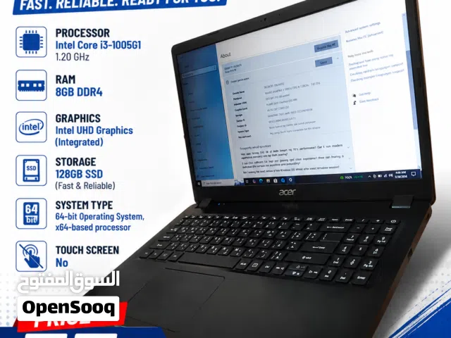 Acer Laptop for Sale Very Good i3 10th generation Battery SSD 128GB  Only 55BHD