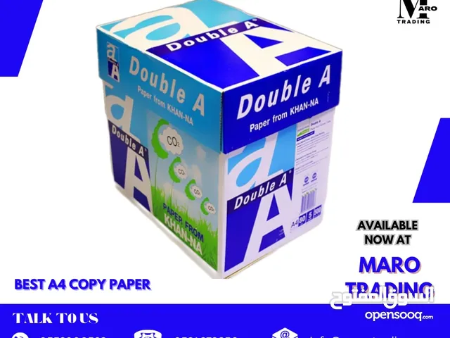 Double A - Printer Copy Paper, Size A4, GSM 80, 500 Pages Ream (Bundle of 5 Reams