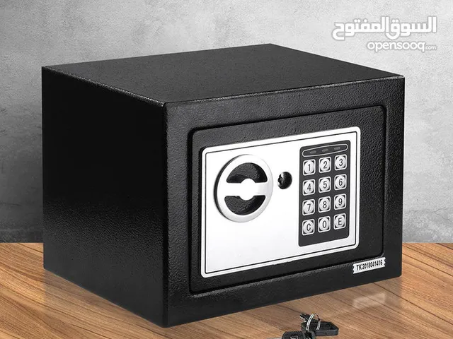 خزنة فولاذية بكلمة سر ومفاتيح حجم صغير مقاسات الخزانة 17×17×23 سم خزنة تناسب البيوت والمقاهي والمس