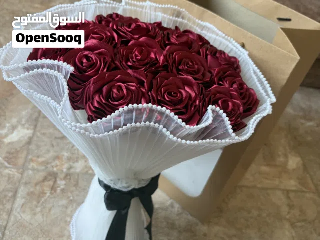 باقة ورد ستان مميزة وشغل يدوي راقي (هدية مثالية لجميع المناسبات)