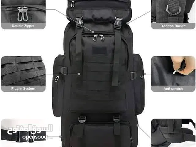 حقيبة ظهر التكتيكية D600متينة ومقاومة للماء سعة 80  لترا حجم كبير متوفر اللون الاسود فقط حاليا