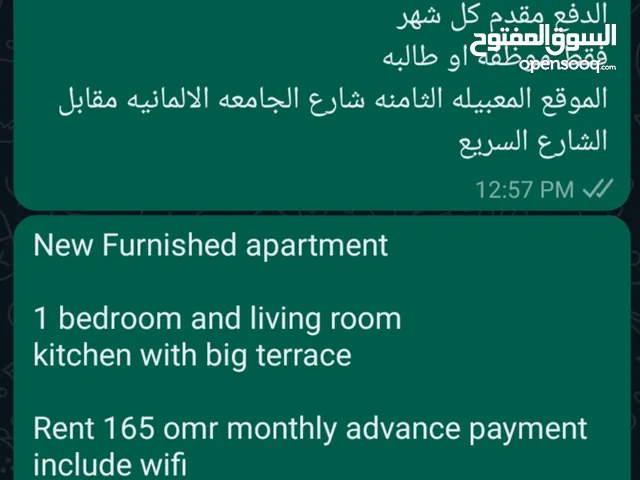 furnished apartment شقه مفروشه غرفه وصاله