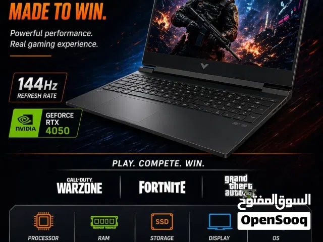 HP VICTUS 15   قوة الجيمنج الحقيقية  وبسعر خرافي 599 دينار   كرت الشاشة الأقوى NVIDIA RTX 4050
