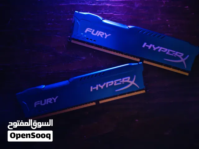 رامات جيمنج HyperX Fury DDR3 بحجم 16GB (طقم حبتين 2x8GB) سرعة 1866MHz - بحالة نظيفة