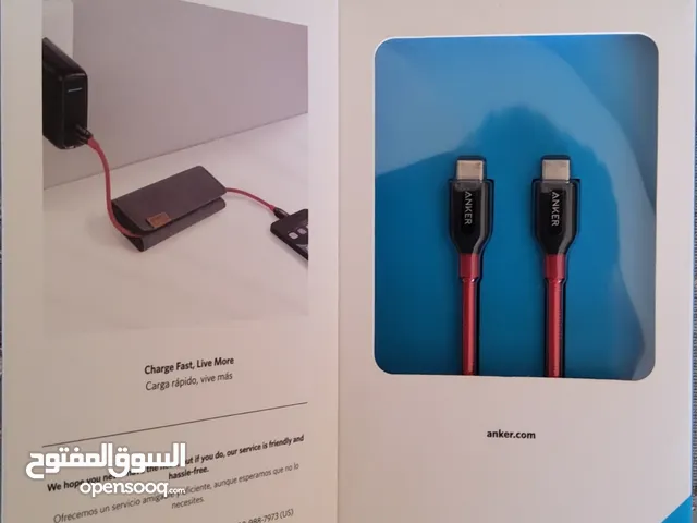 Anker Powerline+ 0.9 M   USB C إلى USB C كابل الشحن (لون احمر) مع حقيبة الحمل المبتكرة