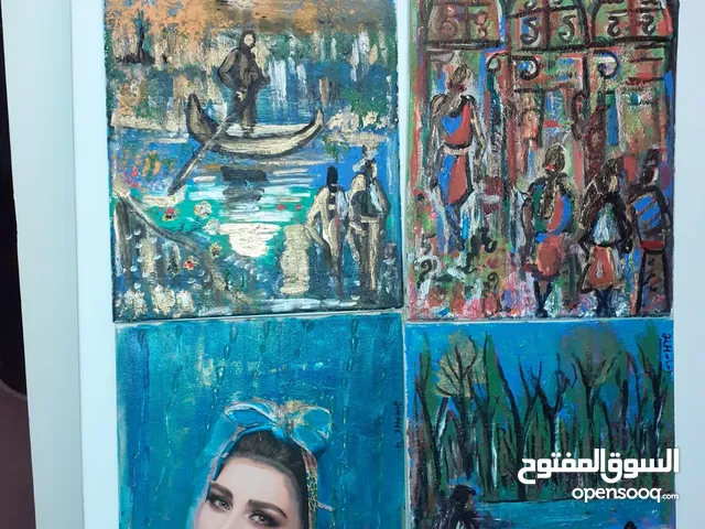 رسم زيتي على القماش يدويه